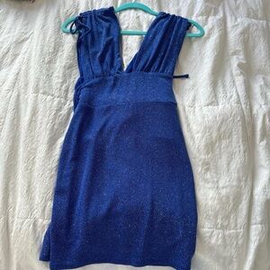 Glitter royal blue mini dress!